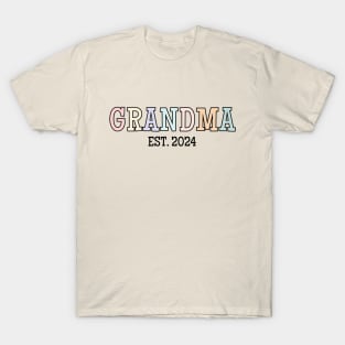 Grandma Est 2024, New Grandmother, Grandma Reveal T-Shirt